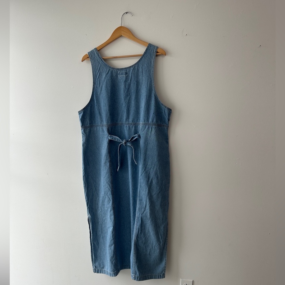 Vintage Cherokee Denim Jumper Dress-Light Wash Denim-Adjustable Straps- Size 18w - Picture 7 of 14